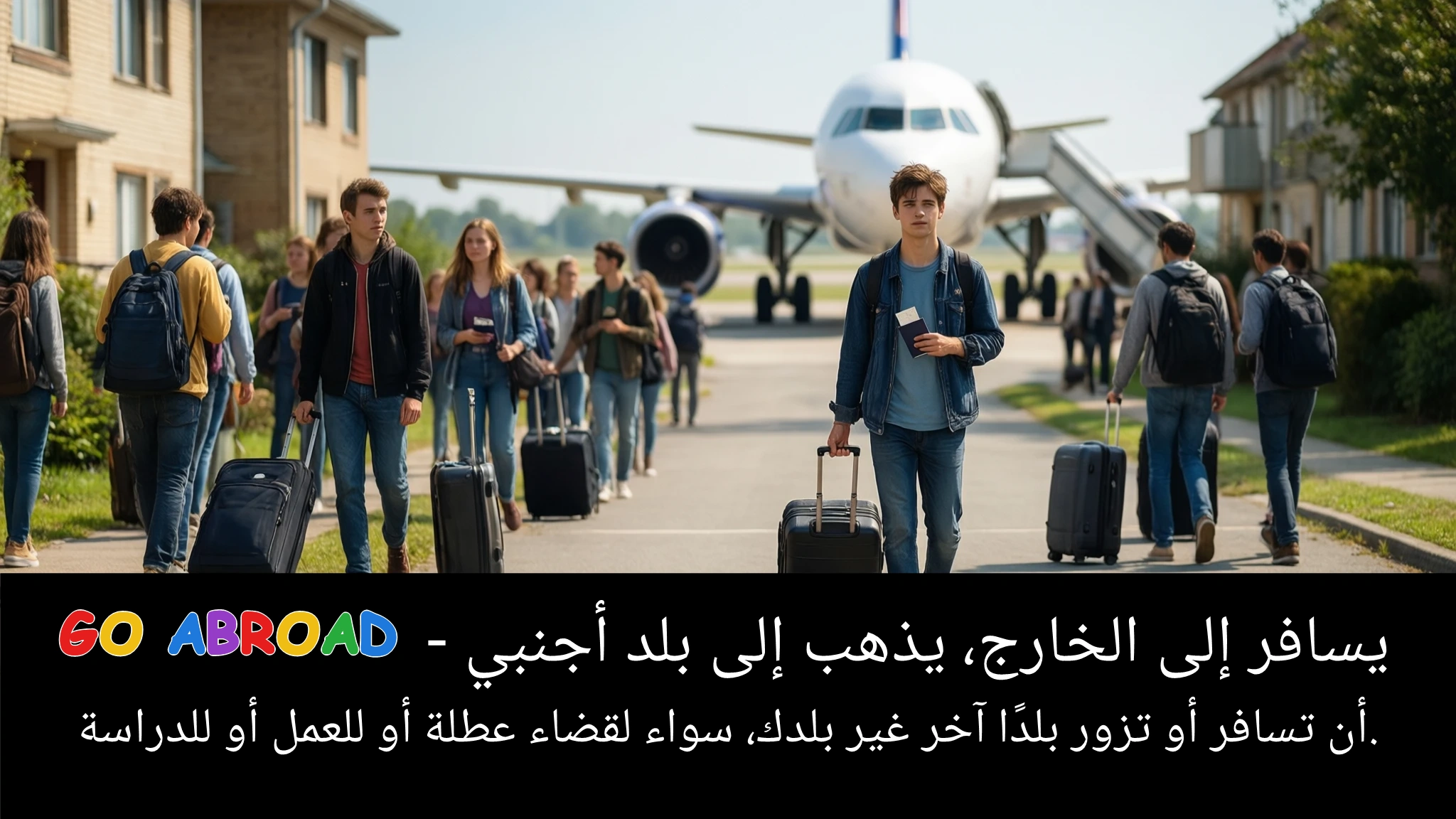 Arabic Illustration for go abroad
